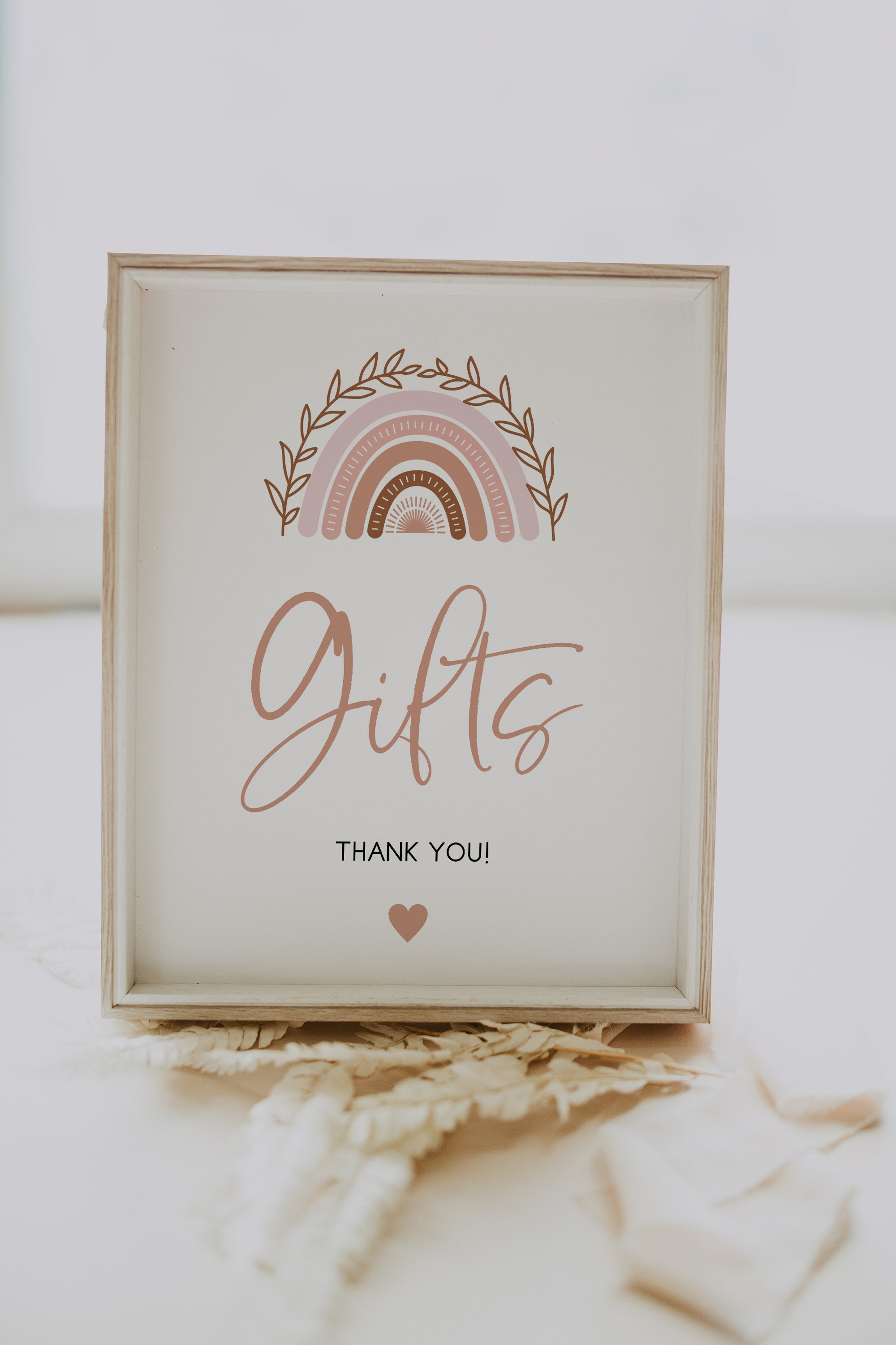 Gifts Sign, Boho Rainbow Baby Shower Gifts Sign, 8x10 and 5x7", …