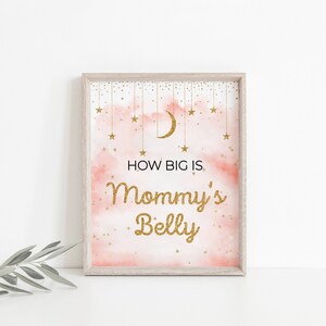 Quão grande é a placa de jogo de chá de bebê da barriga da mamãe + cartas de 3,5 "x 5", Twinkle Twinkle Little Star placa de jogo de chá de bebê + cartas