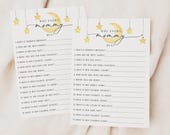 Who Knows Mommy Best Twinkle Twinkle Little Star Baby Shower Game,  Moon Stars  Baby Shower Game, INSTANT DOWNLOAD, MTTLS