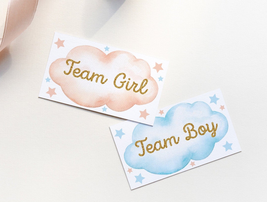 Team Girl Raffle Gender Reveal Team Boy Team Girl Ticket, 3.5