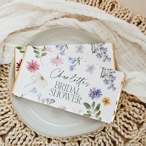 Wildflowers Chocolate Labels, Wildflower Candy Wrapper, Love in Bloom Labels, Wildflower Wedding Favors Labels, Bridal Shower Labels, SLP07