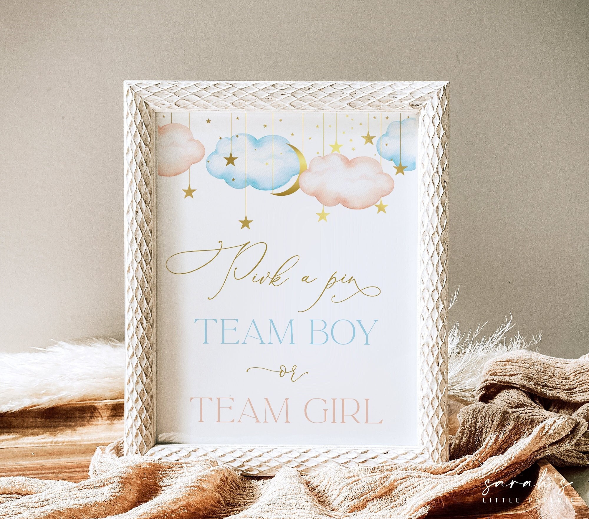 Pick a Team Gender Reveal Sign Team Boy Team Girl Sign Etsy