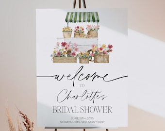 Off the Market Bridal Shower Welcome Sign, Bridal Shower Sign, Farmer's Market Sign, She's Off the Market Flower Shop Bridal Shower Decor