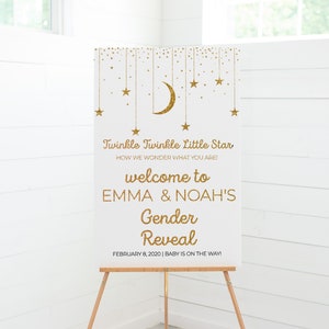 Twinkle Twinkle Little Star Welcome Sign, Gender Reveal Sign