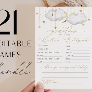 Twinkle Twinkle Little Star Baby Shower Games Bundel, Grijs Goud Douche Games, Genderneutraal, Afdrukbare Baby Shower Games | DIRECTE DOWNLOAD