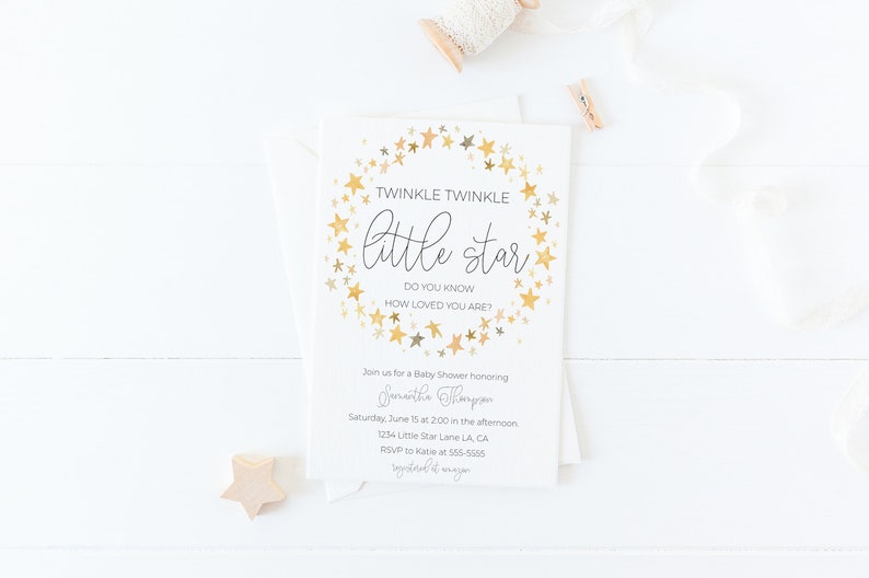 Twinkle Twinkle Little Star Favor Tags, EDITABLE, Baby Shower Decorations, Birthday Thank You Tags, Gold Tags, Printable Gift tags, Gift tag image 7