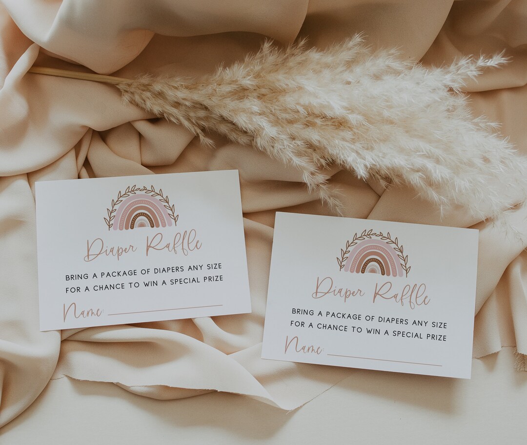 Bohemian Rainbow Diaper Raffle Ticket | 3.5 X 5