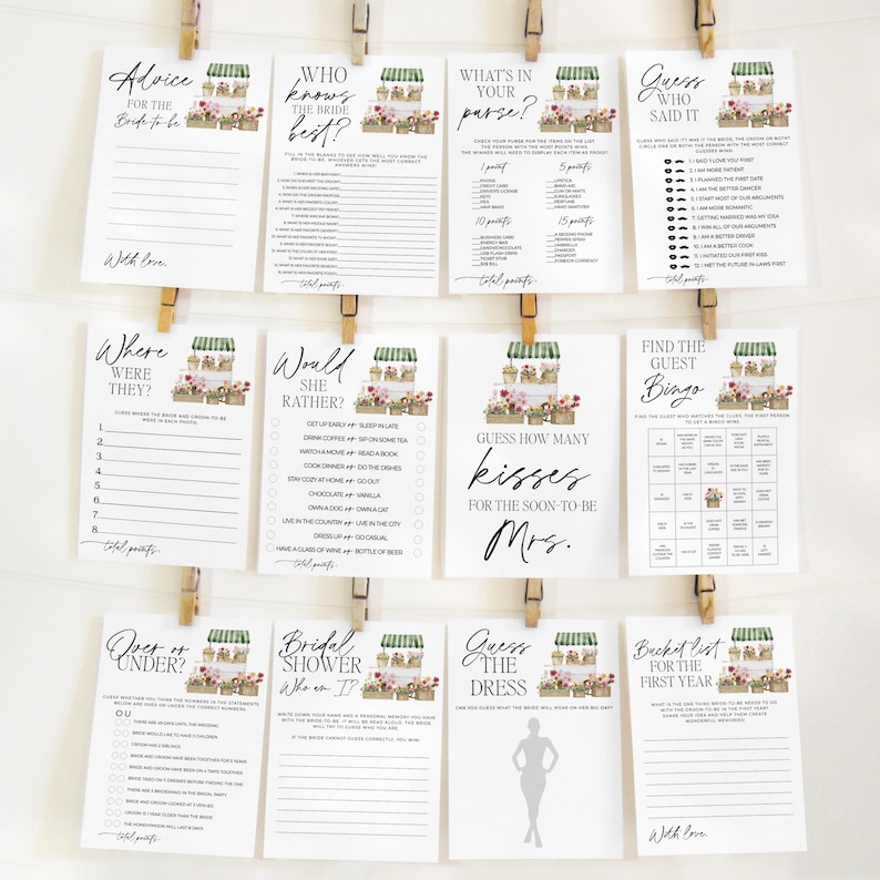Off the Market Bridal Shower Bundle, Bridal Shower Invite Set, Farmer's Market Bundle, She's Off the Market Flower Shop Bridal Shower Bundle image 6