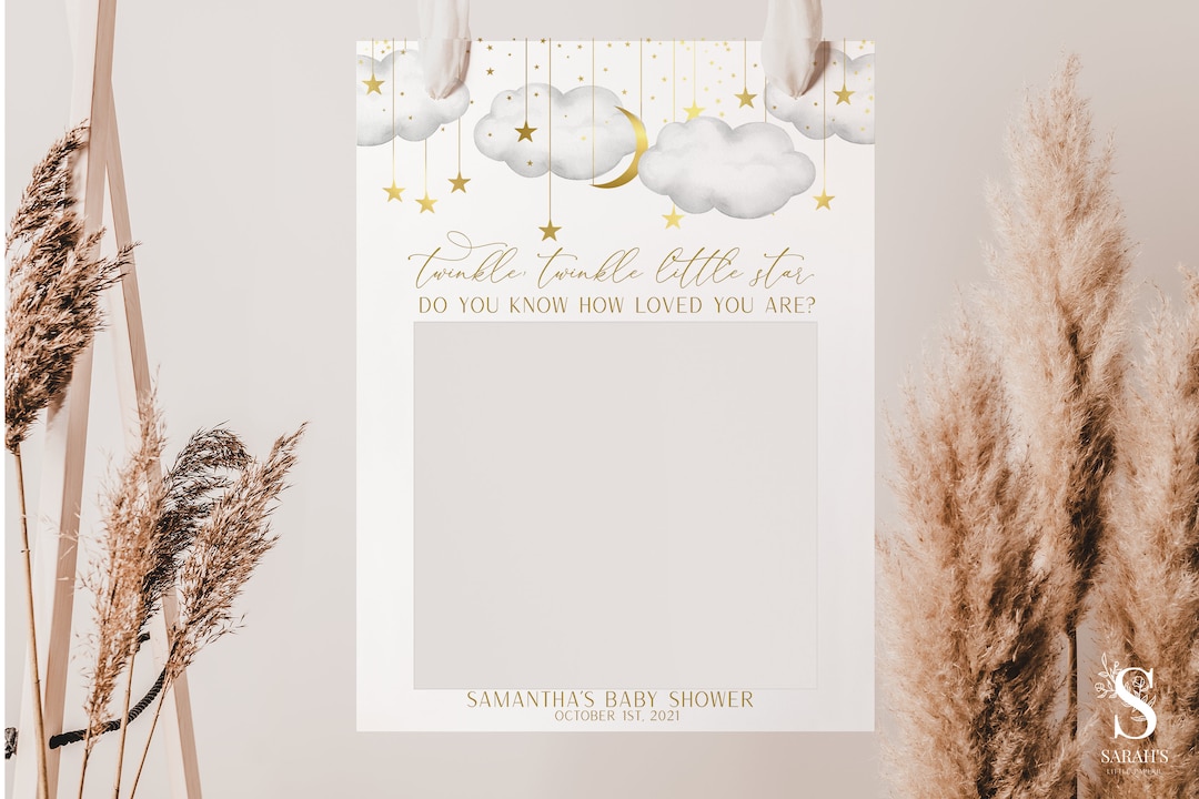 Photo Booth Frame Printable Template, Twinkle Twinkle Little Star Baby ...