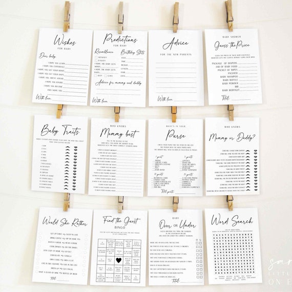 30 Gender reveal games bundle, Modern gender reveal games set , Simple baby shower games | INSTANT DOWNLOAD