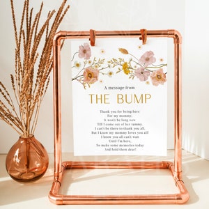 Wildflower Message from the bump sign, Boho wildflowers game sign, Garden party sign | INSTANT DOWNLOAD | W01