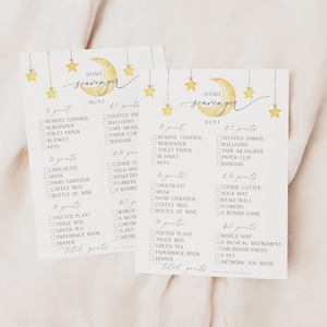 Home Scavenger Hunt, Twinkle Twinkle Little Star Scavenger Hunt Baby Shower Game,  Moon Stars  Baby Shower Game, INSTANT DOWNLOAD, MTTLS