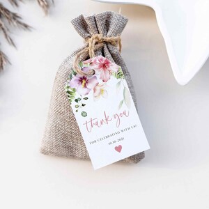 Tropische bloemen gunst tags, zomer partij gunst tags, tropische baby shower gunst tags, Instant Download