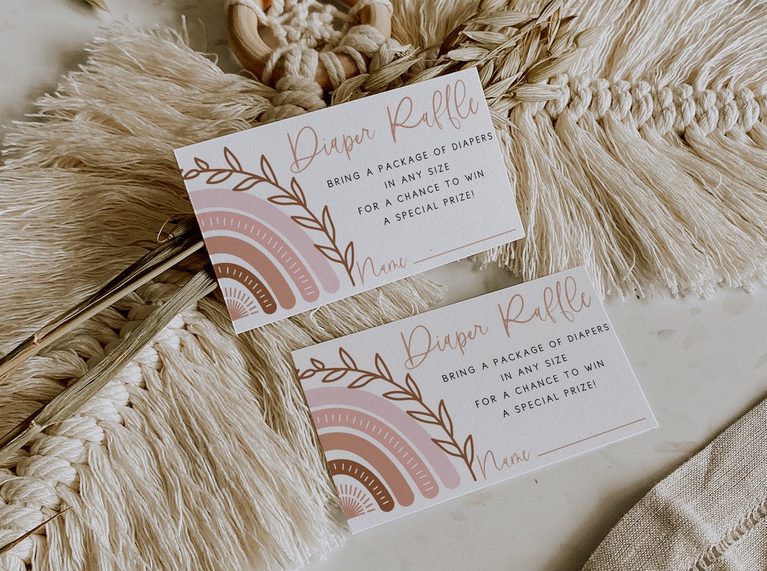 Bohemian Rainbow Diaper Raffle Ticket | 3.5 X 5