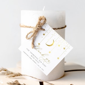 Moon Stars Square Gunsttags, Twinkle Twinkle Little Star Baby Shower Gunsttag, INSTANT DOWNLOAD | NTTLS