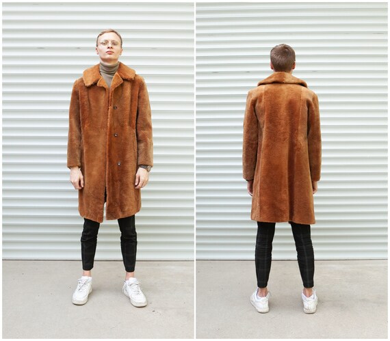 60s 70s Brown Teddy Coat Men Size S Faux Fur Long Coat Women M Caramel Brown Fake Fur Warm Shuba Winter Overcoat Big Collar Plush Jacket Etsy