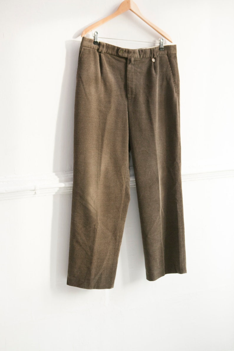Khaki Corduroy Trousers W38 Men Cords XXL 90s Baggy Corduroy | Etsy