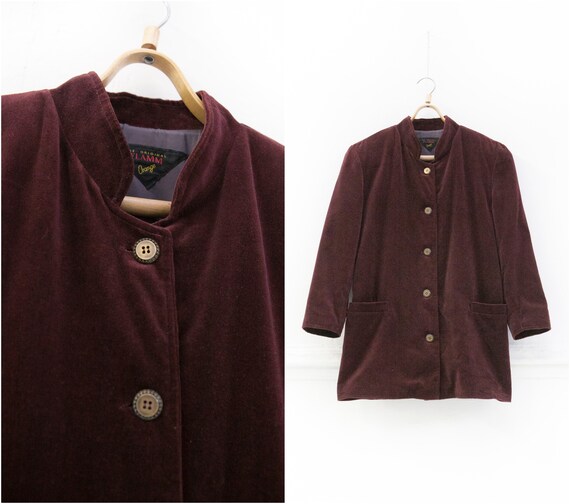 Velvet Men Suit Jacket size S/M Burgundy Velvet Bl