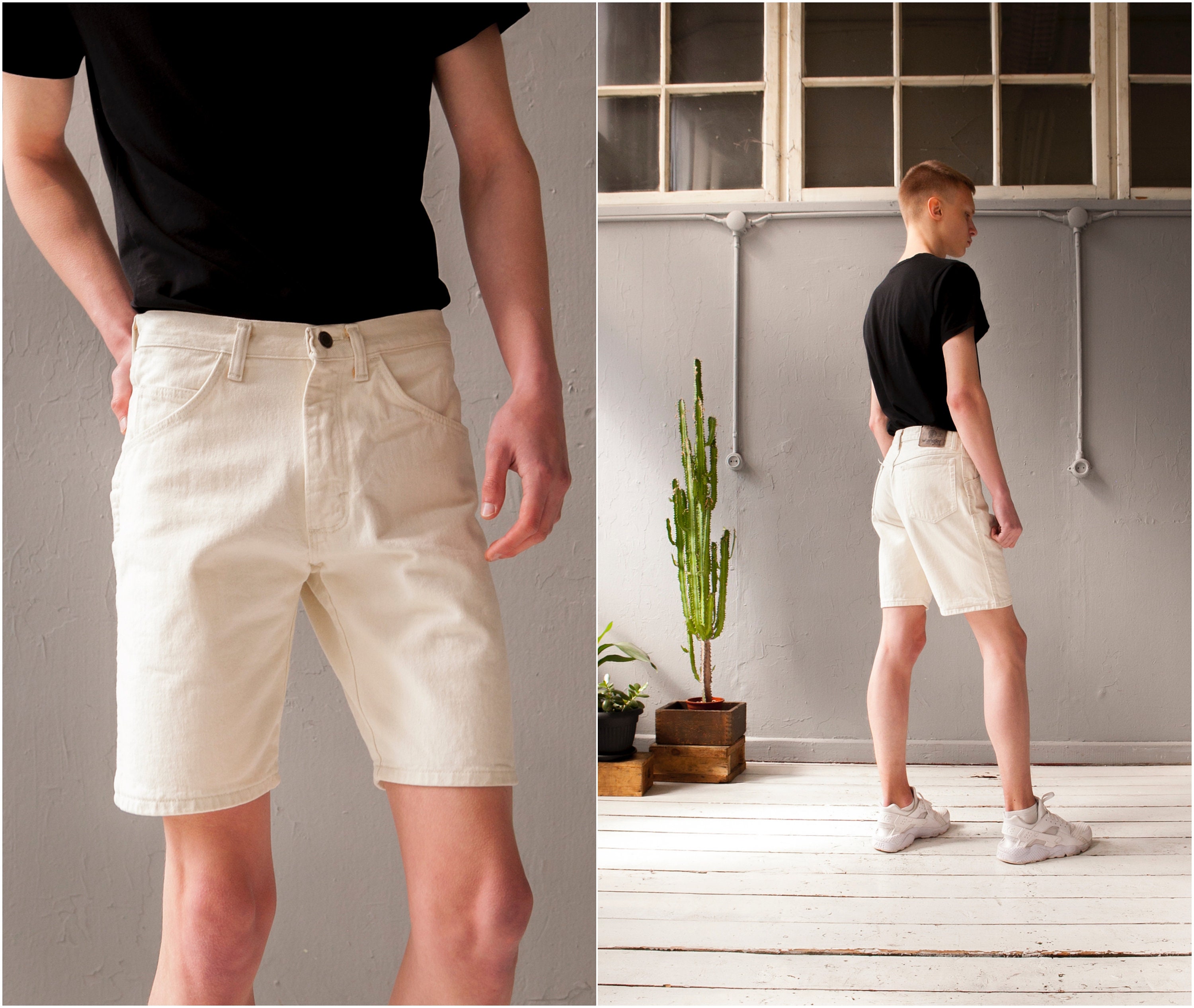 White Denim Shorts Men WRANGLER Shorts W29 90s Denim Shorts - Etsy UK