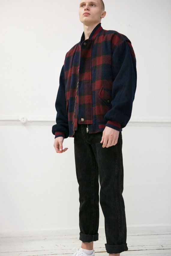 checkered bomber jacket mens