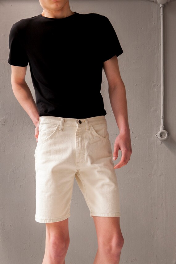 White Denim Shorts Men WRANGLER Shorts W29 90s Denim … Gem