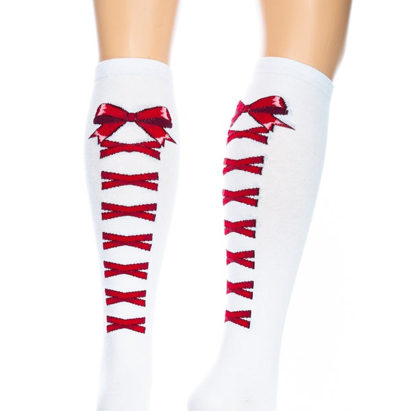The ShizKnits Laced Up Women's Funky Knee High Socks