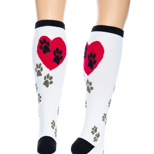 The ShizKnits Puppy Love Women's Funky Knee High Socks