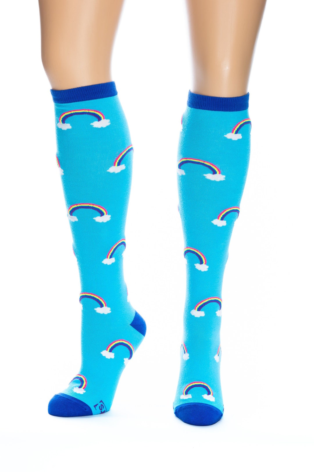 The Shizknits Rainbows Women's Funky Knee High Socks Etsy