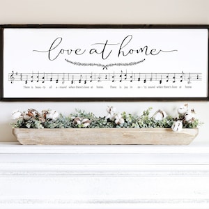 Love at Home Music Framed Farmhouse Sign