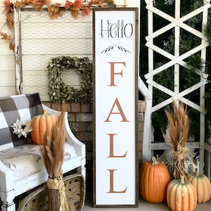 Cute Hello Fall, Halloween, Fall, Thanksgiving Wood Porch sign and decor