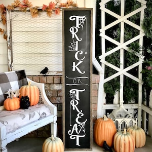 Cute Trick or Treat Halloween Wood Porch sign and decor