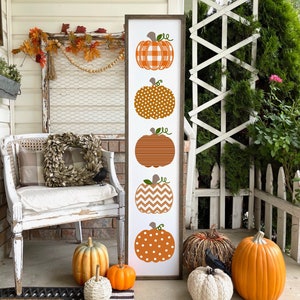 Buffalo Plaid Pumpkins Sign Halloween, Fall, Thanksgiving Wood Porch sign and decor