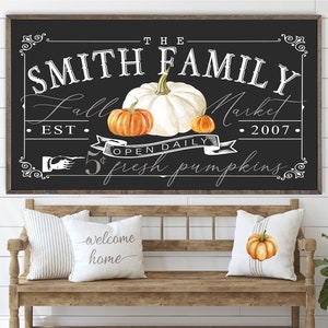 BEAUTIFUL Personalized Fall Market Pumpkin Patch Wooden Framed Farmhouse Fall Halloween Decor Sign