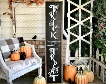 Cute Trick or Treat Halloween Wood Porch sign and decor