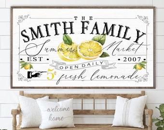 Personalized Summer Lemonade Stand Framed Wood Farmhouse Sign Art