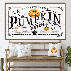Personalized Pumpkin Patch Pumpkin Patch Wooden Framed Farmhouse Fall Halloween Decor Sign