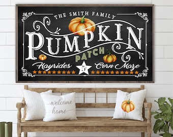 Personalized Pumpkin Patch Pumpkin Patch Wooden Framed Farmhouse Fall Halloween Decor Sign