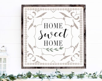Home Sweet Home farmhouse wood framed sign