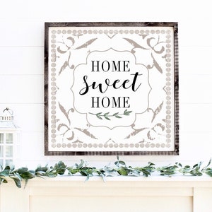 Home Sweet Home farmhouse wood framed sign