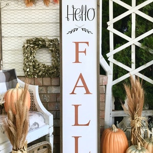 Cute Hello Fall, Halloween, Fall, Thanksgiving Wood Porch sign and decor image 2