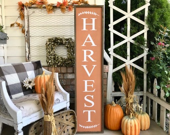 Cute Orange Harvest sign Fall, Halloween, Thanksgiving, Wood Porch sign and decor