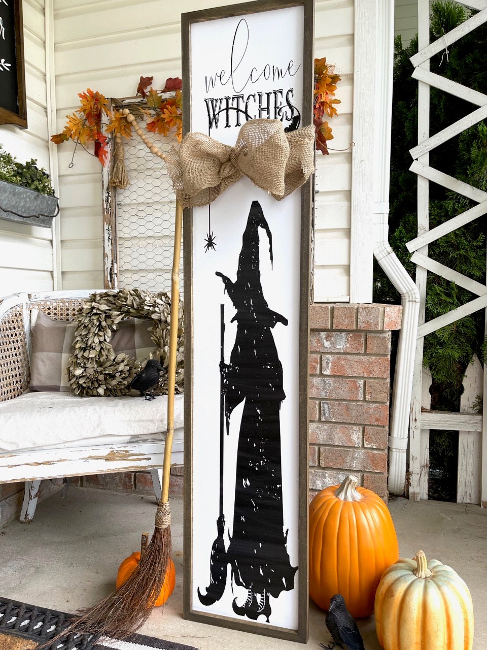 Halloween Witches Porch Wood Framed Farmhouse Sign - Etsy