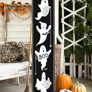 Halloween Ghosts Porch Sign Wood Framed Farmhouse Sign - Etsy