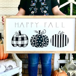 Cute Happy Fall Halloween, Fall, Thanksgiving wood pumpkin sign and decor