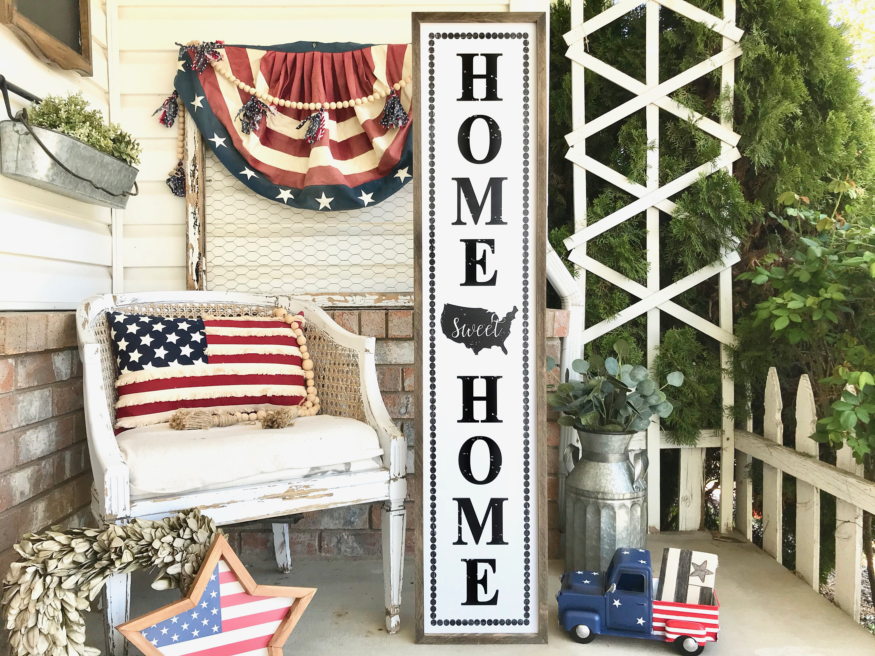 BEST SELLER Home Sweet Home USA Flag 4th of July Americana Etsy