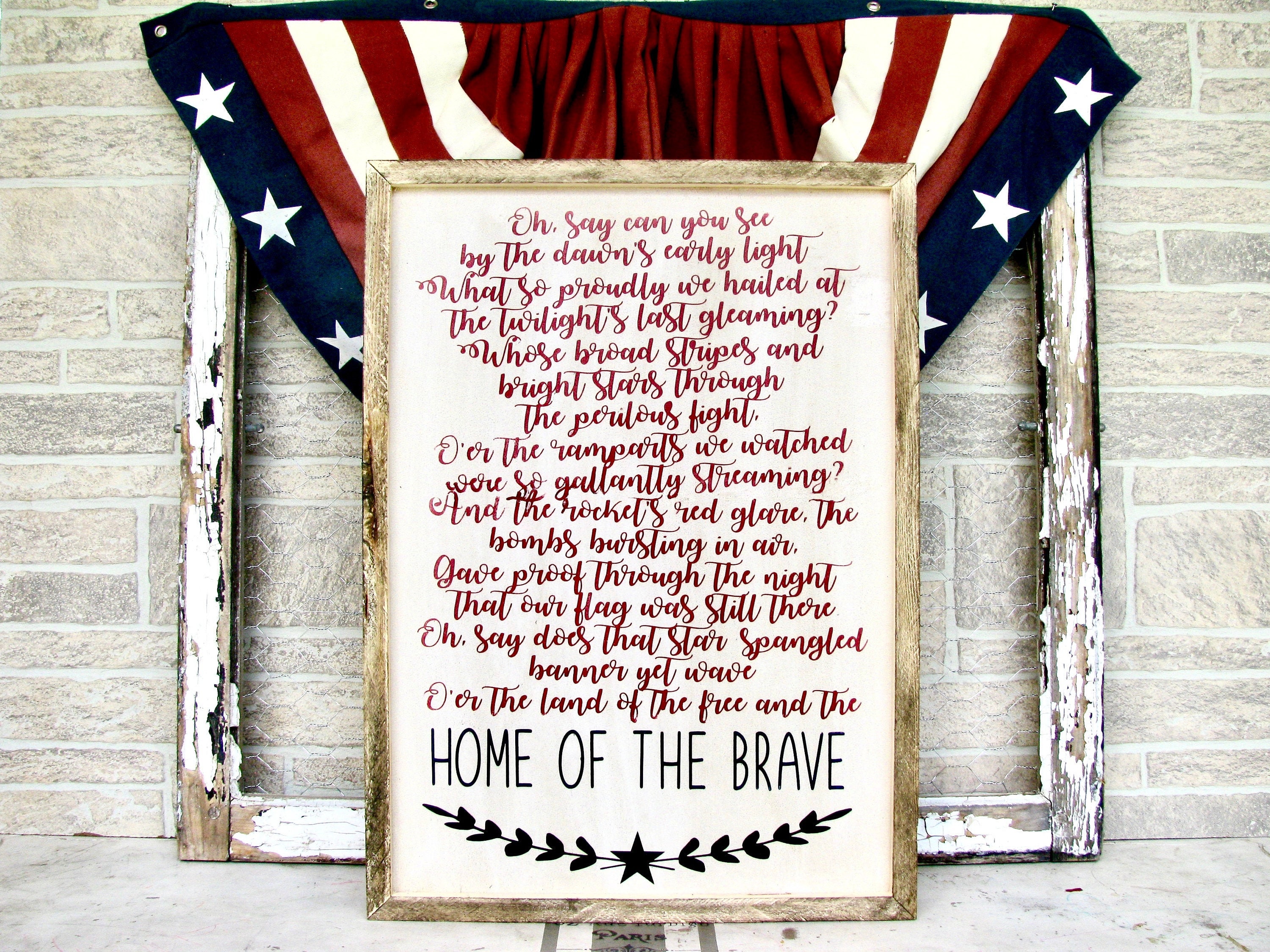 The Star Spangled Banner National Anthem Lyrics Home of the Etsy
