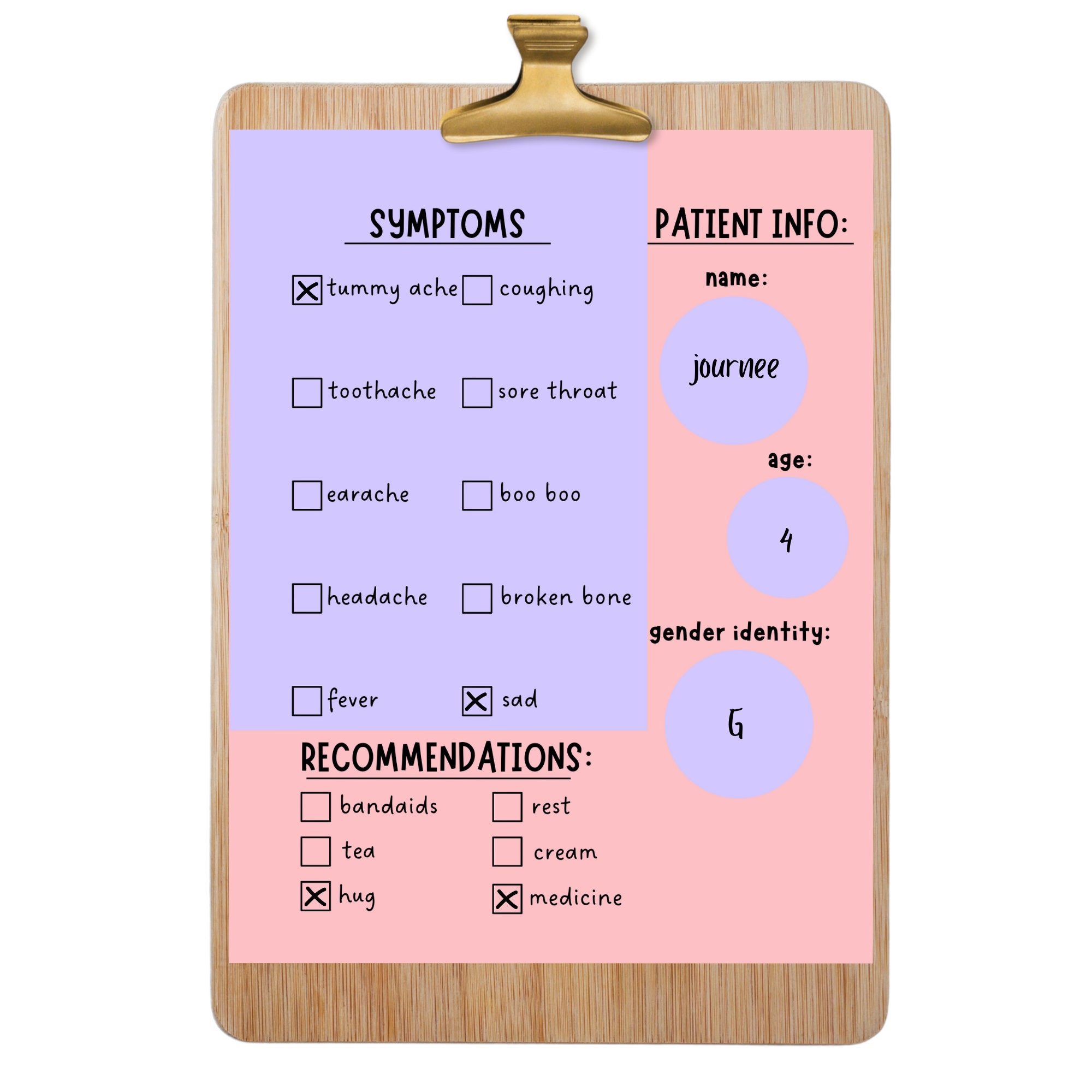 Doctor Dramatic Play Chart Printable Etsy