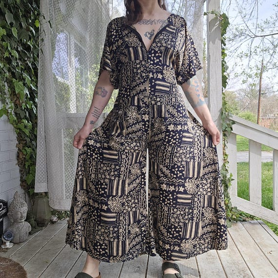 Funky Upcycled Hippie Abstract Patchwork Print Wi… - image 4