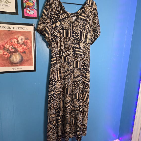 Funky Upcycled Hippie Abstract Patchwork Print Wi… - image 9