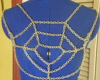 Cosplay de arnés de pecho con cadena dorada de Albedo Overlord